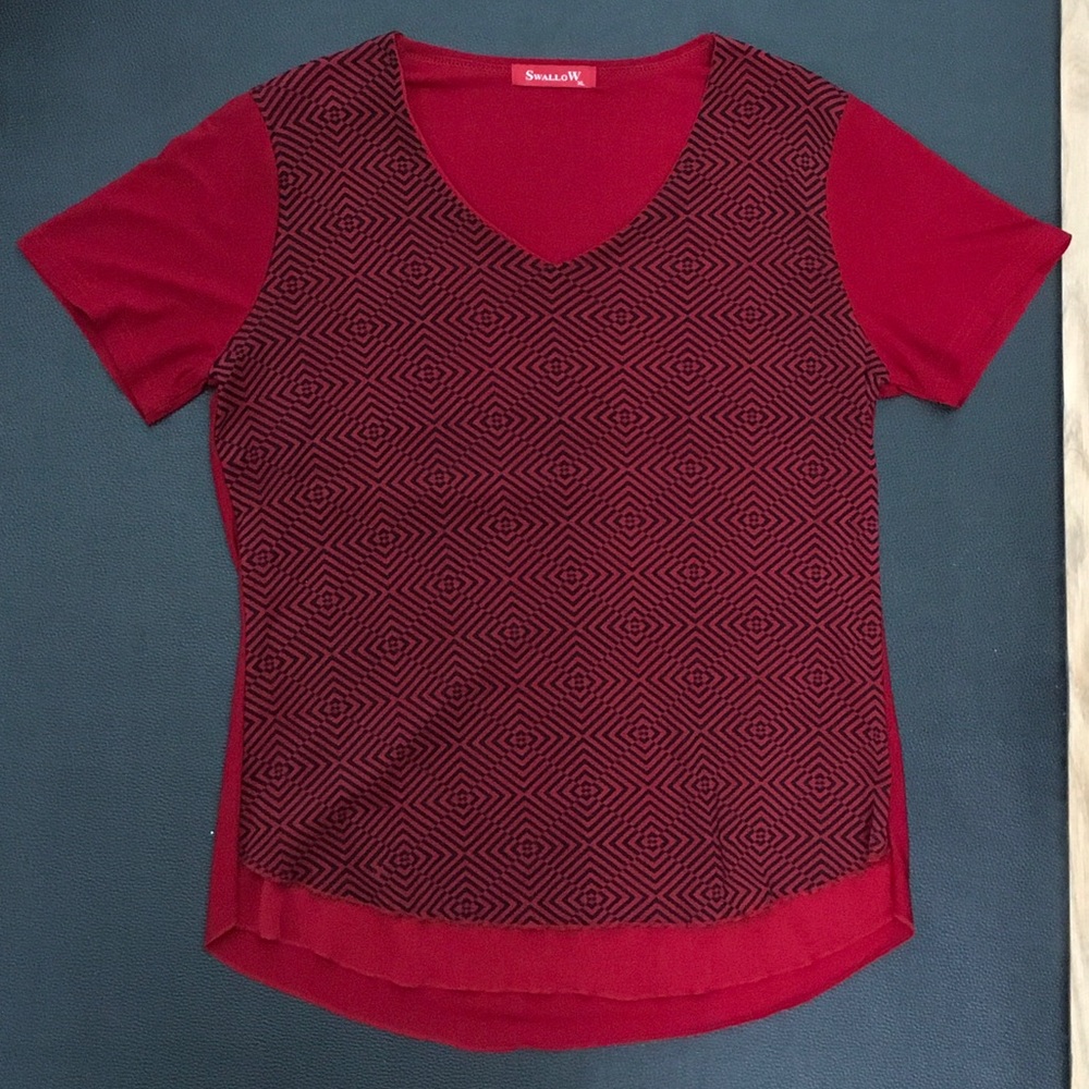 Red Top with Black print